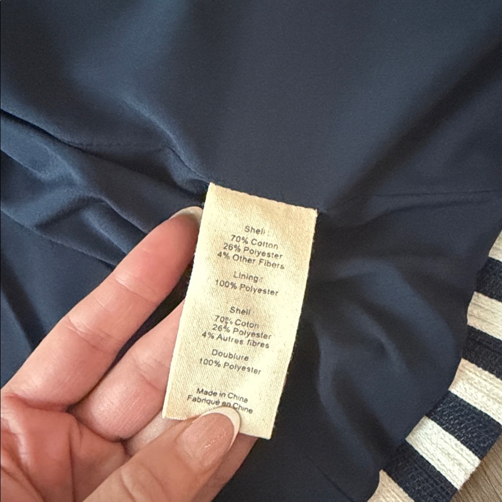 L'AGENCE Striped Blazer in Navy and Cream - Picture 6 of 8